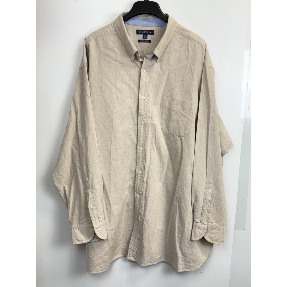 Daniel Cremieux Oxford Shirt Mens Big & Tall 3XB Beige 100% Cotton Long Sleeve